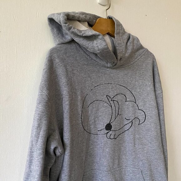 Ascolour Hoodie Womens Medium Sweatshirt Gray Dog Graphic Cozy Pullover - Picture 2 of 5